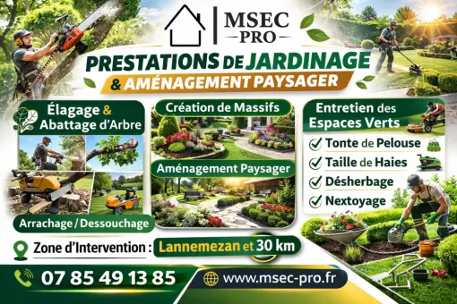Plantation de haie par des jardiniers professionnels à Lannemezan