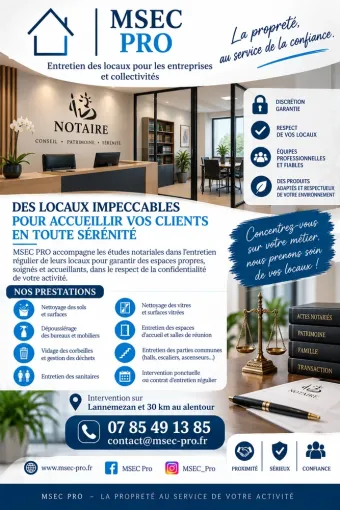 Entretien des offices notariales à Tarbes, Lannemezan, MSEC PRO
