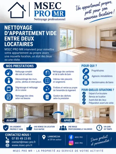 Nettoyage d'appartements vides à Lannemezan, Lannemezan, MSEC PRO