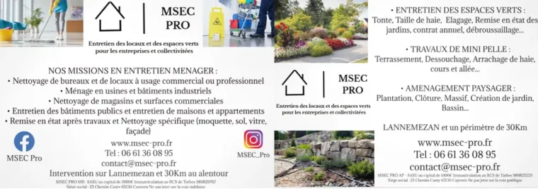 Pourquoi choisir une seule entreprise pour gérer l'ensemble de vos prestations professionnelles à Tarbes ?, Lannemezan, MSEC PRO