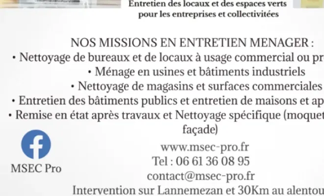 Entretien des copropriétés à TARBES avec MSEC Pro, Lannemezan, MSEC PRO